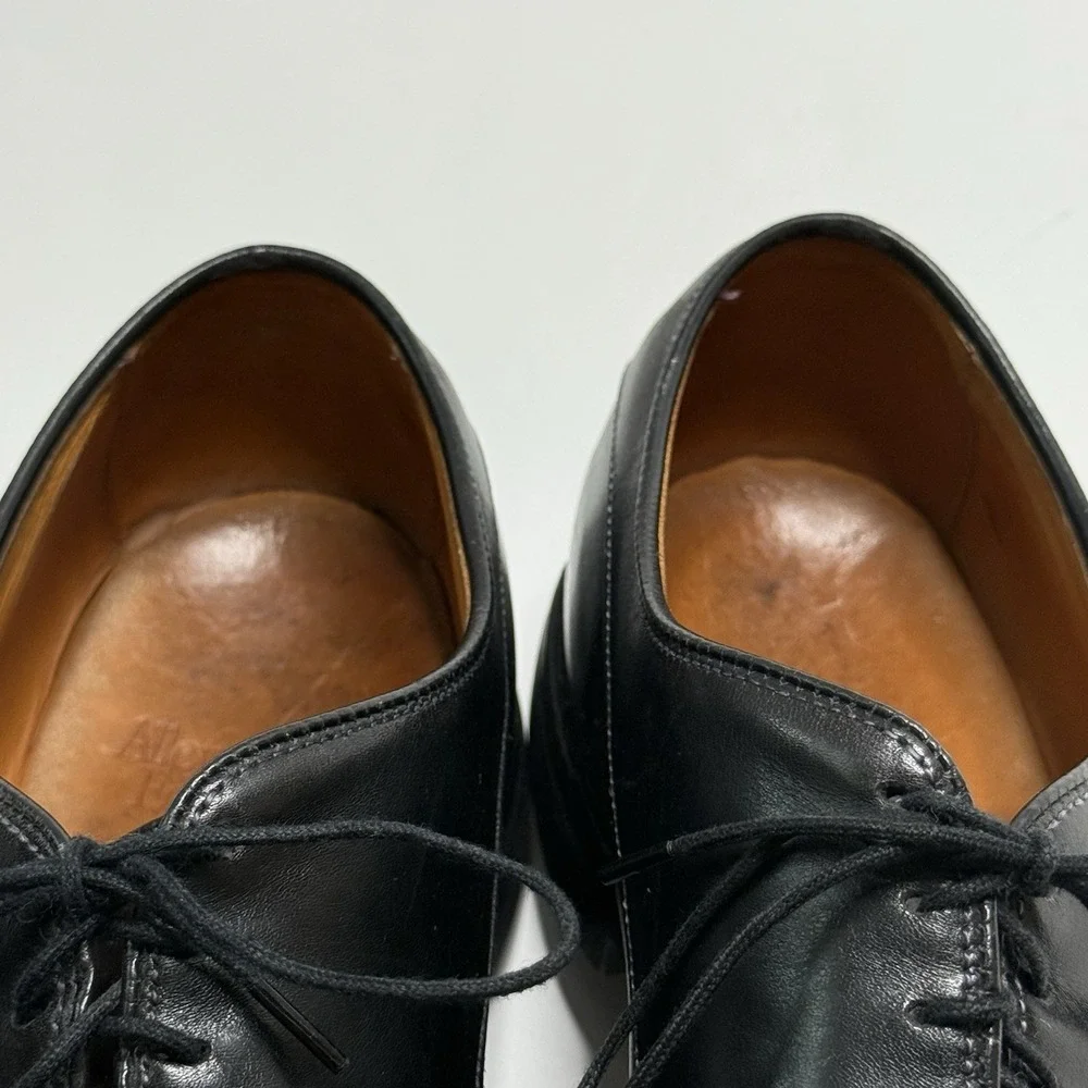 Allen Edmonds Bergland Cap Toe Oxfords Black Leather Dress Shoes 11 C Rubber Sol